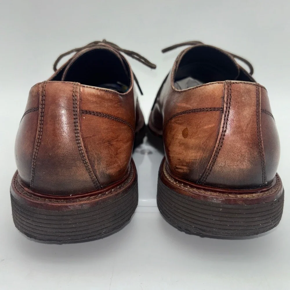JOHNSTON & MURPHY Collection Mens Brown Leather Shoe Sneaker Dress Derby‎ Italy